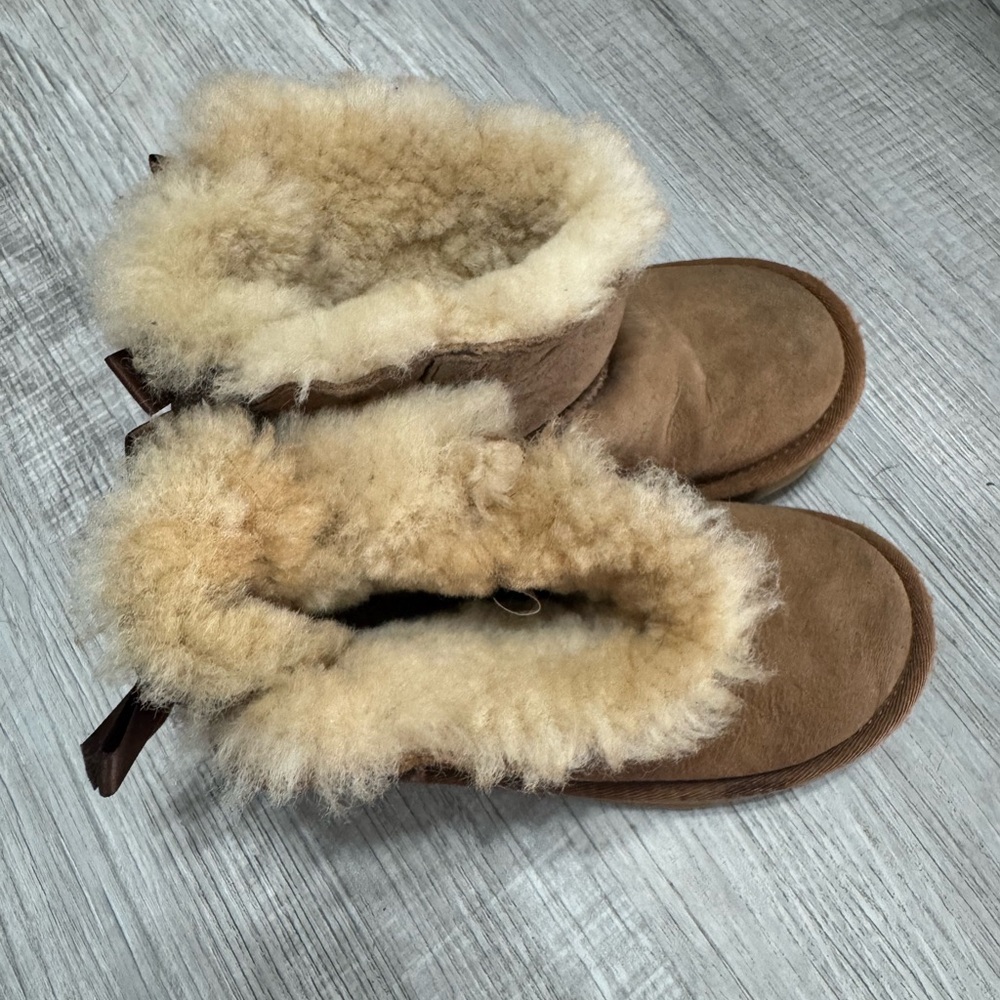 UGG Tan Kids Boots with Cream Fur